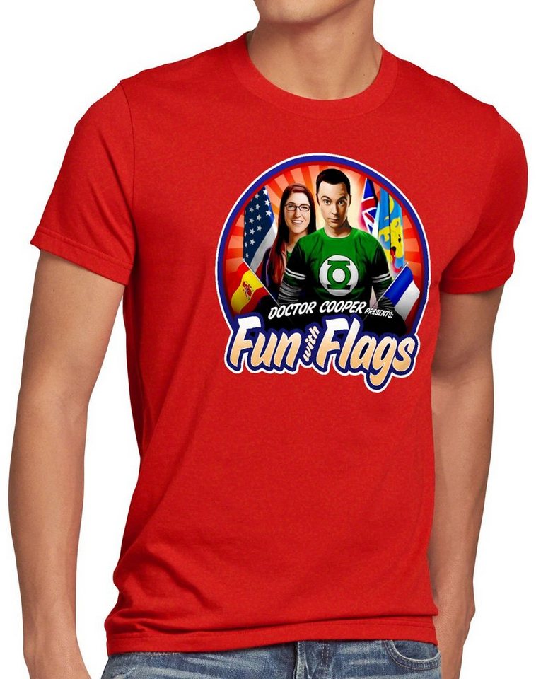 style3 Print-Shirt Herren T-Shirt Fun wih Flags sheldon flagge fahne banner amy von style3