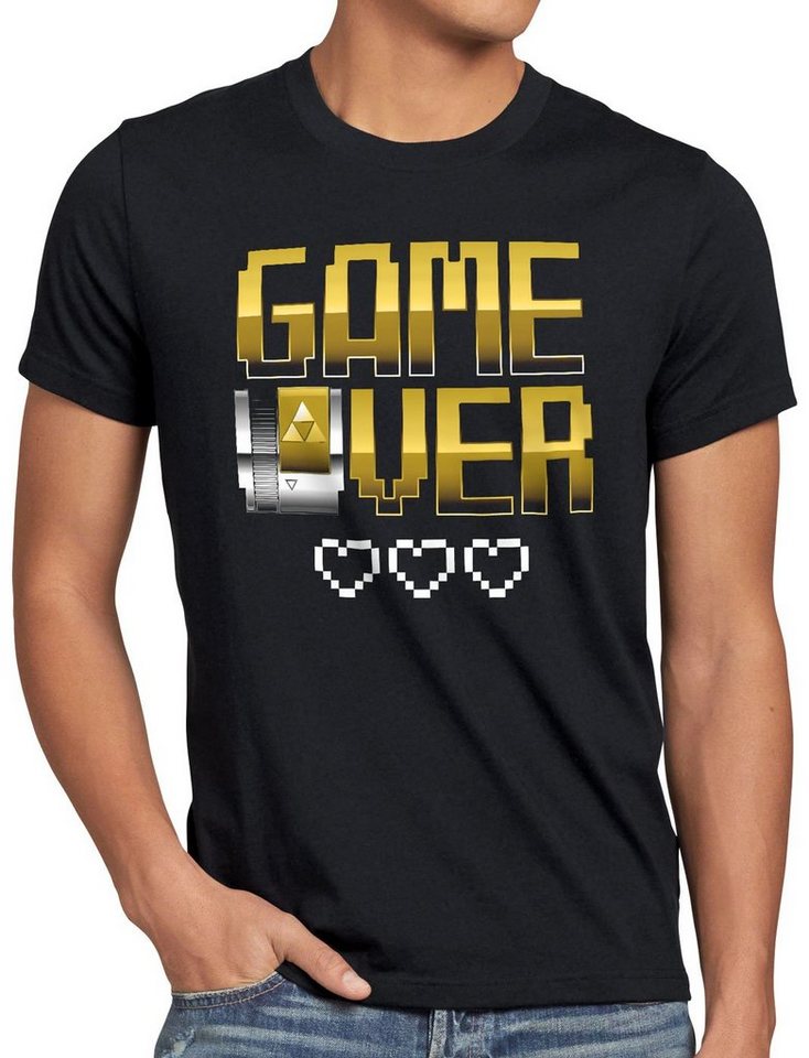 style3 Print-Shirt Herren T-Shirt Game Over nes cartridge link gold von style3