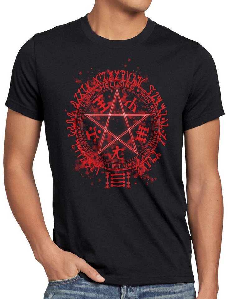 style3 Print-Shirt Herren T-Shirt Hellsing Pentagramm vampir anime manga japan von style3