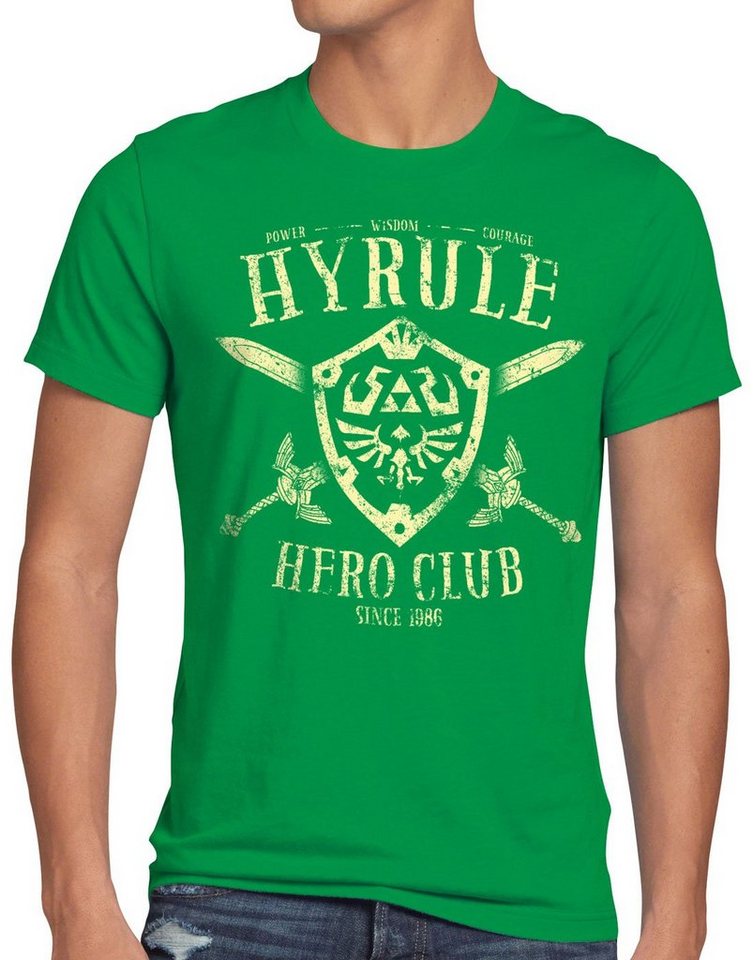 style3 Print-Shirt Herren T-Shirt Hyrule Hero Club link 3ds Ocarina von style3