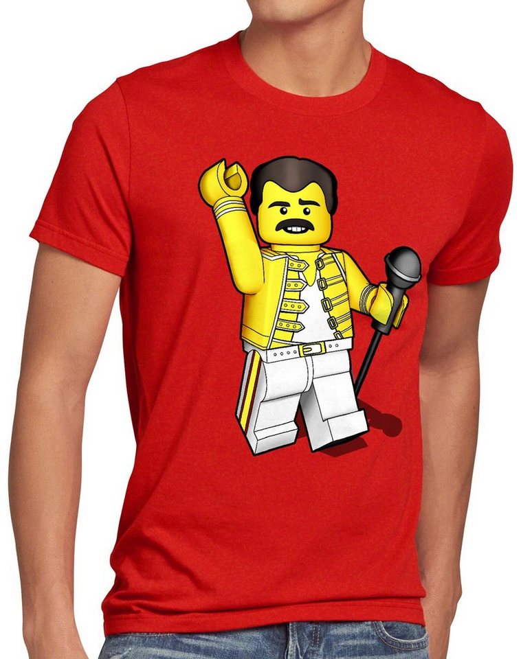 style3 Print-Shirt Herren T-Shirt I want to brick free freddie rock you baustein von style3