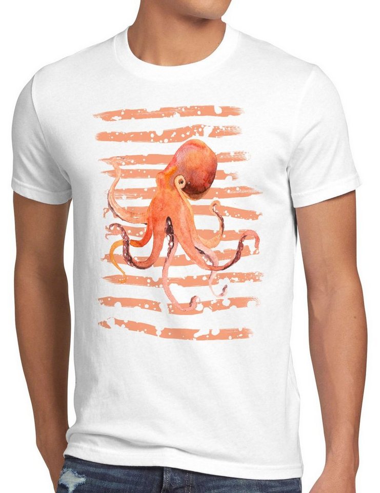 style3 Print-Shirt Herren T-Shirt Inked oktopus octopus tintenfisch strand urlaub von style3