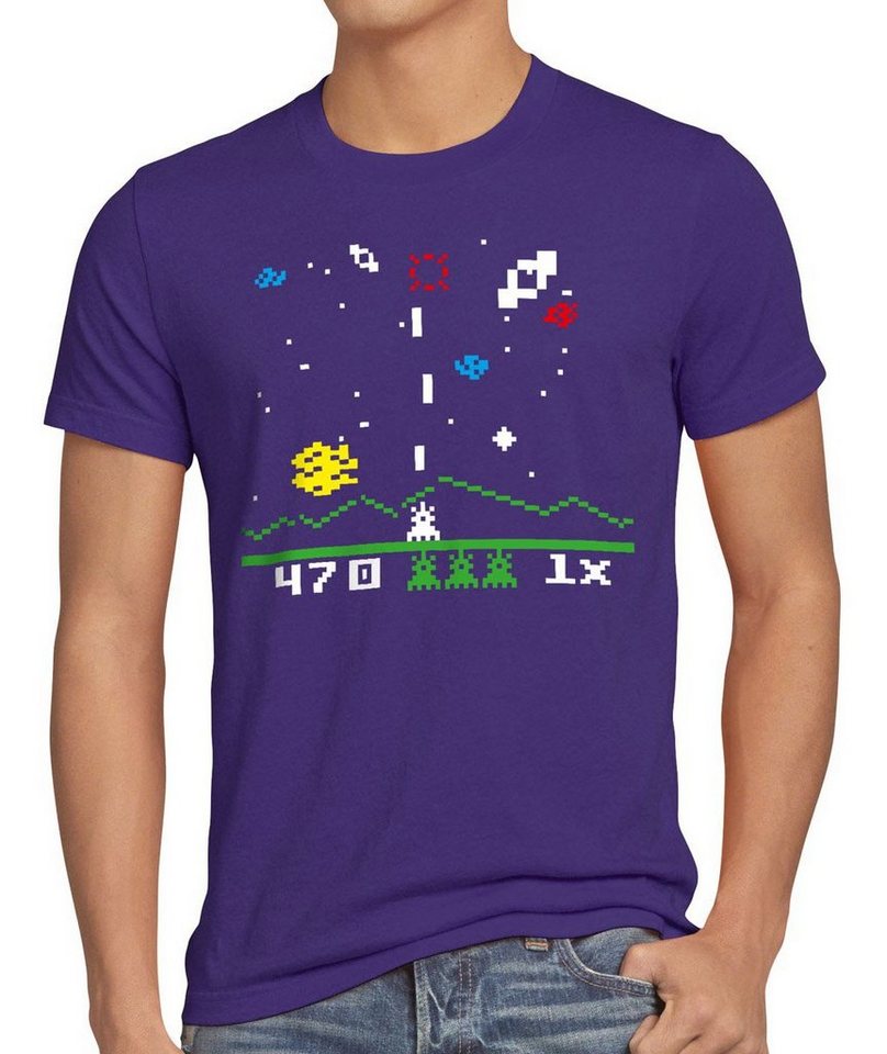 style3 Print-Shirt Herren T-Shirt Invaders big bang sheldon space astrosmash cooper game theory von style3