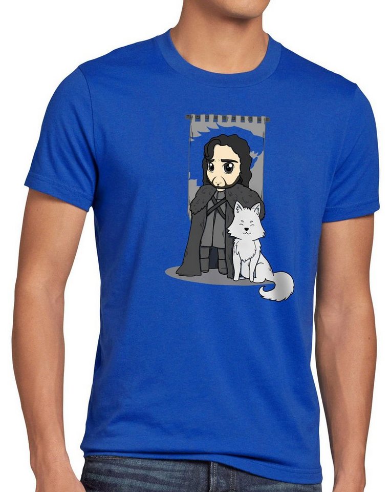 style3 Print-Shirt Herren T-Shirt Jon Schnee chibi snow lord kommandant der nachtwache von style3