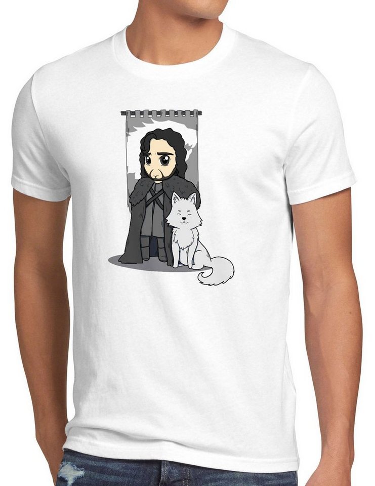 style3 Print-Shirt Herren T-Shirt Jon Schnee chibi snow lord kommandant der nachtwache von style3