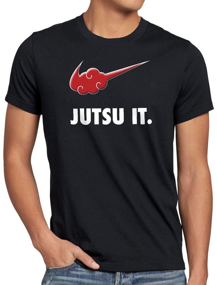 style3 Print-Shirt Herren T-Shirt Jutsu it ninja fuchs anime manga japan von style3