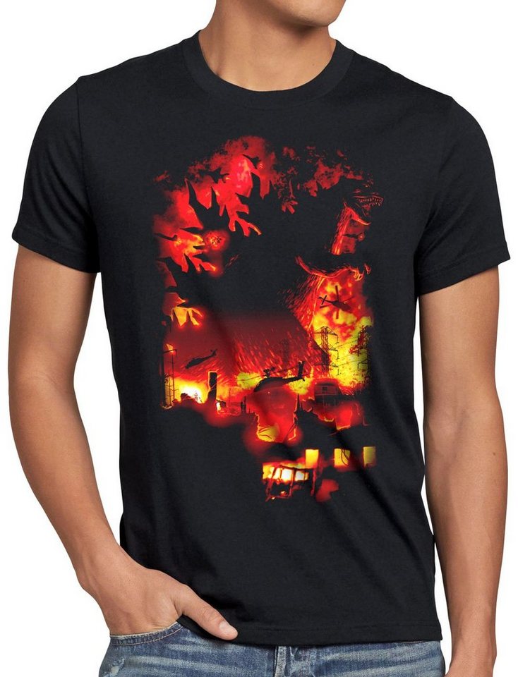 style3 Print-Shirt Herren T-Shirt Kaiju Fire monster nippon gojira tokio von style3