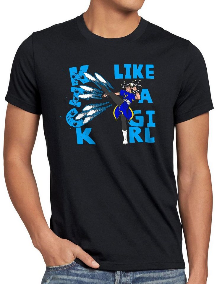 style3 T-Shirt Kick like a Girl final snes ps3 ps4 street beat em up arcade fighter von style3