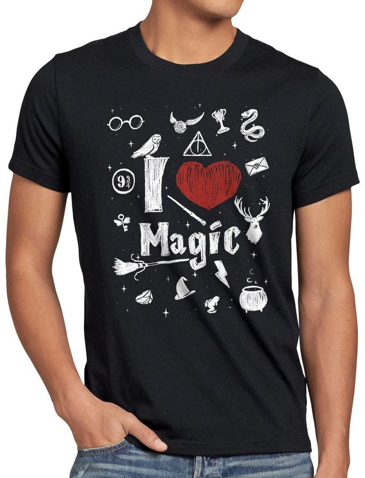 style3 Print-Shirt Herren T-Shirt Love Magic schule zauberei harry von style3