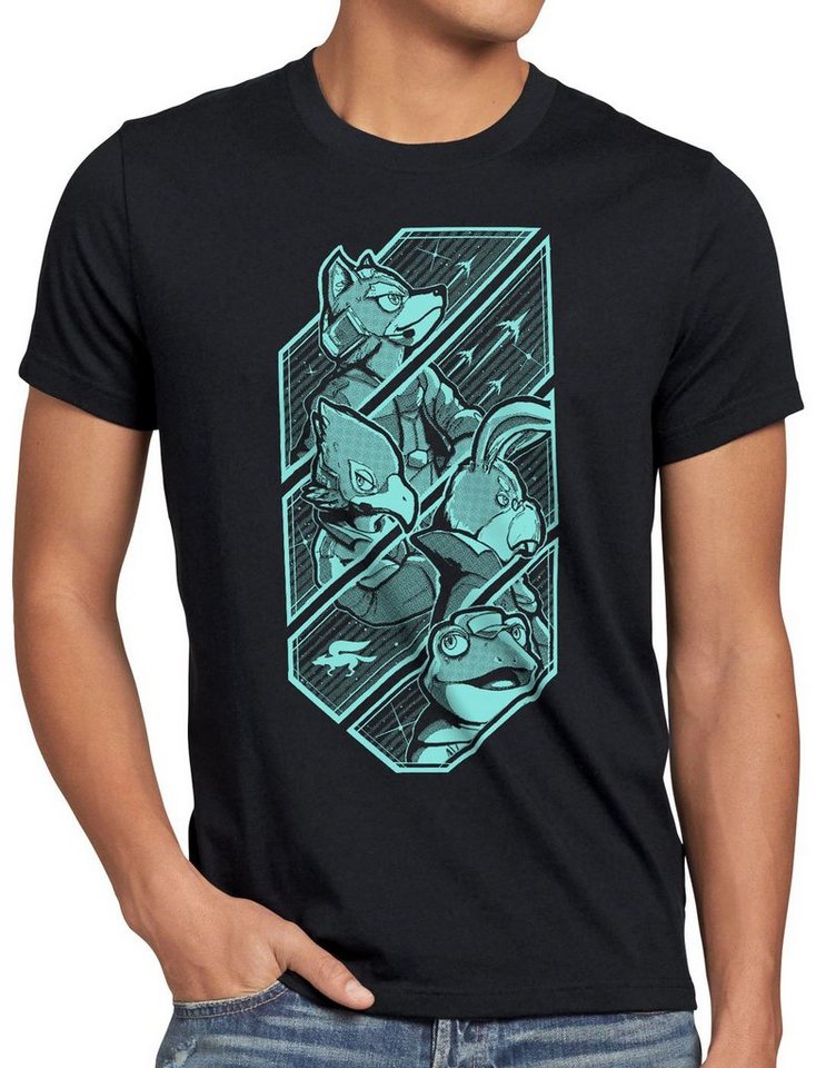 style3 Print-Shirt Herren T-Shirt Lylat Fox mccloud n64 wars von style3
