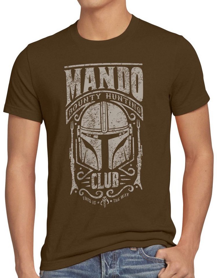 style3 Print-Shirt Herren T-Shirt Mando baby yoda bounty hunter von style3