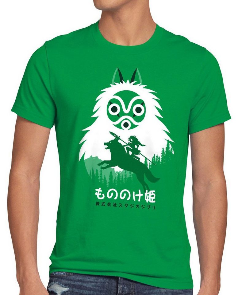 style3 Print-Shirt Herren T-Shirt Mononoke Hime no prinzessin wolf studio prinzessin anime ghibli von style3
