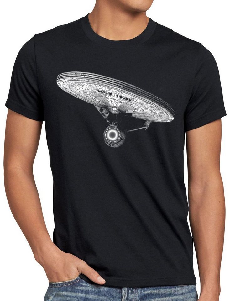 style3 Print-Shirt Herren T-Shirt NCC-1701 Anflug trekkie trek von style3