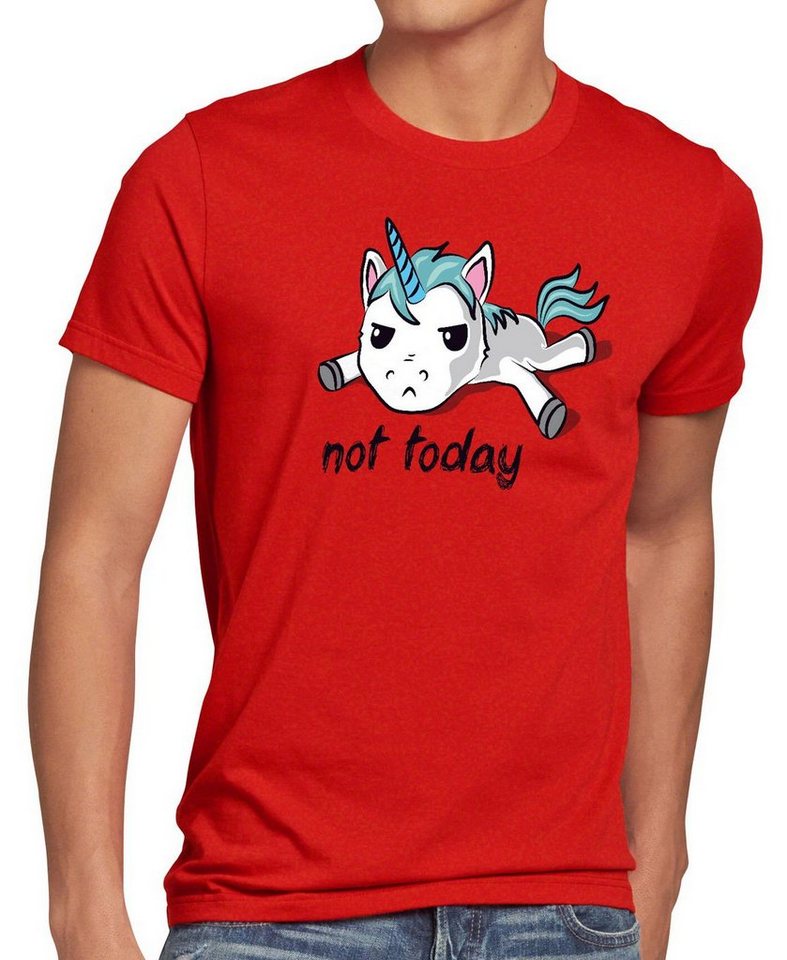 style3 Print-Shirt Herren T-Shirt Not today Unicorn Einhorn fun spruch nicht heute faul funshirt von style3