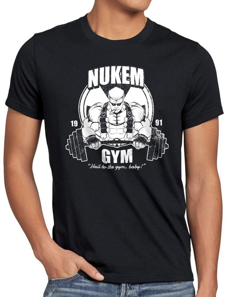 style3 Print-Shirt Herren T-Shirt Nuke Gym ego shooter dos doom baby von style3