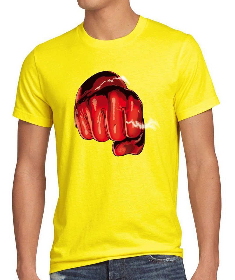 style3 Print-Shirt Herren T-Shirt One Punch Anime man Held superheld hero saitama Faust Manga opm von style3