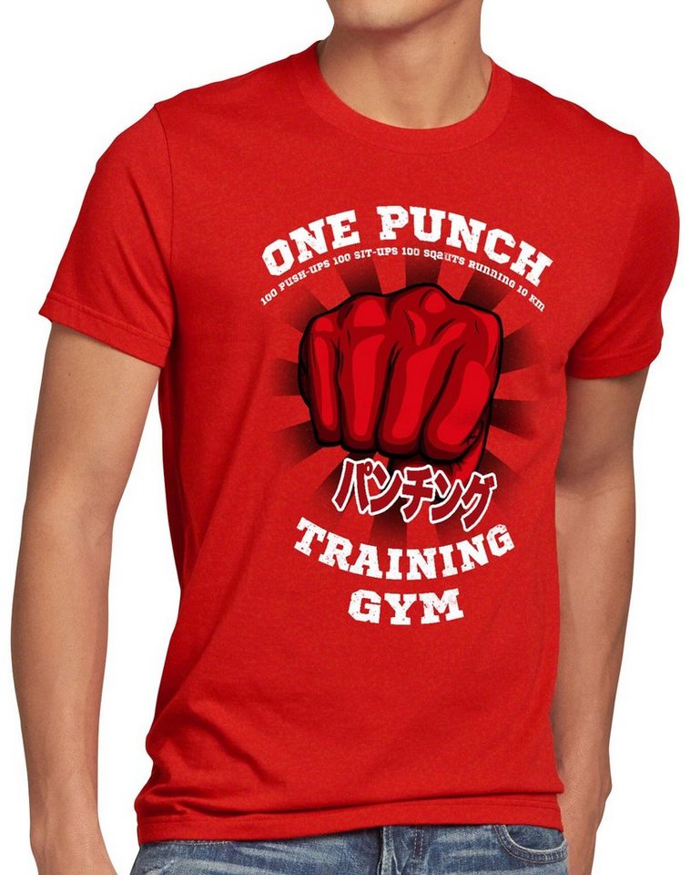 style3 Print-Shirt Herren T-Shirt One Punch Gym saitama anime manga von style3