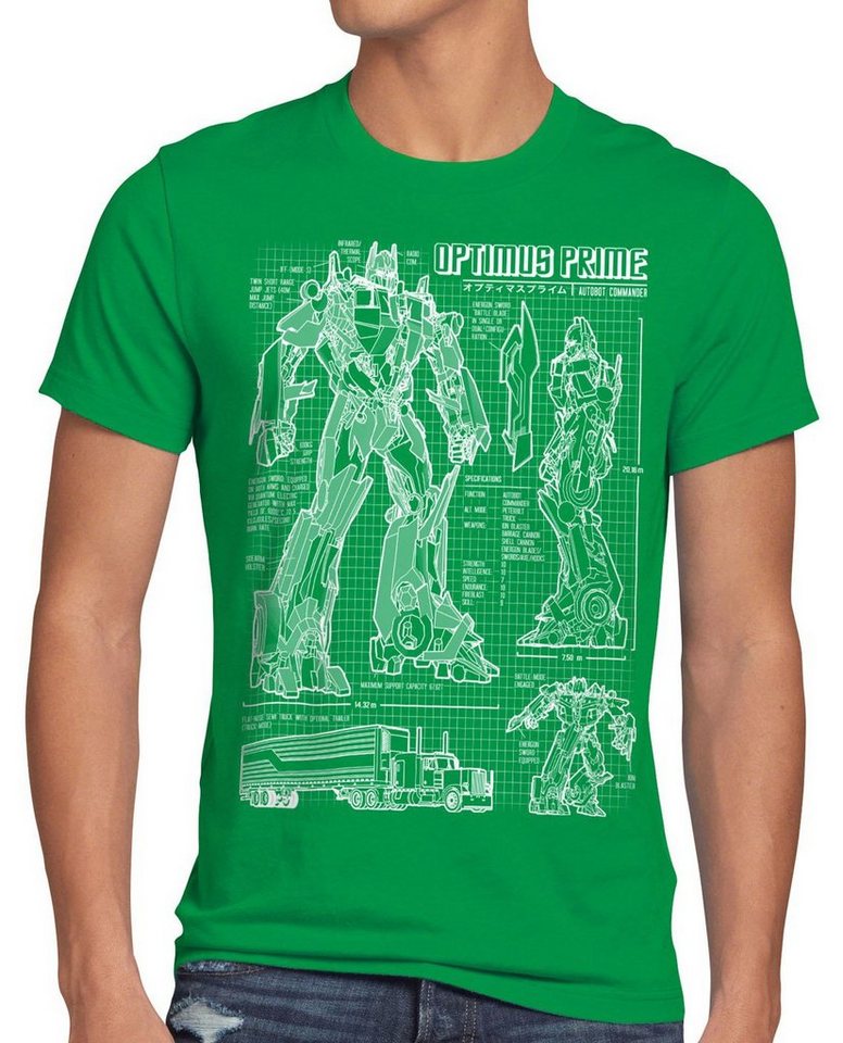 style3 Print-Shirt Herren T-Shirt Optimus Prime blaupause autobot von style3