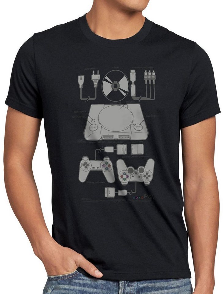 style3 Print-Shirt Herren T-Shirt PS1 Retro Gamer PS gamepad konsole classic psx von style3