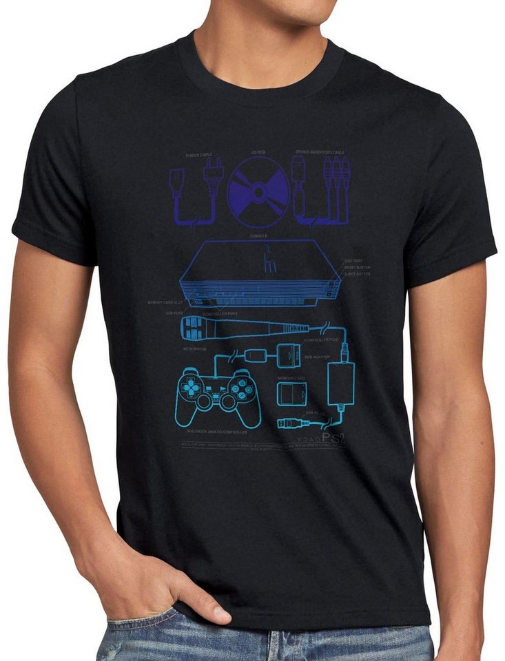 style3 Print-Shirt Herren T-Shirt PS2 Retro Gamer PS gamepad konsole classic von style3