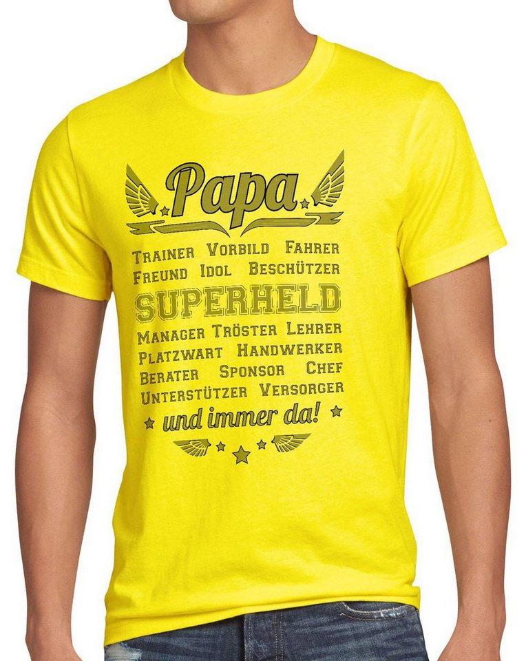 style3 Print-Shirt Herren T-Shirt Papa Vorbild Superheld und immer da! Vater Vatertag Spruch Fun von style3