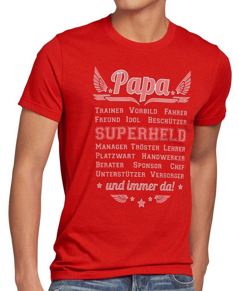 style3 Print-Shirt Herren T-Shirt Papa Vorbild Superheld und immer da! Vater Vatertag Spruch Fun von style3