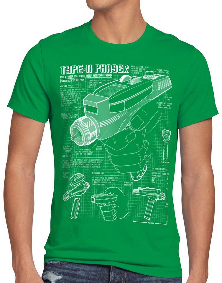 style3 Print-Shirt Herren T-Shirt Phaser 2265 Blaupause NCC-1701 trek trekkie star von style3