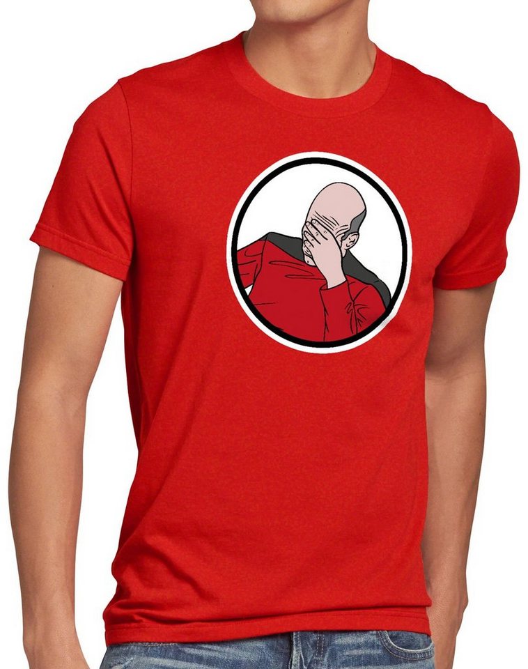 style3 Print-Shirt Herren T-Shirt Picard Facepalm meme scham internet von style3