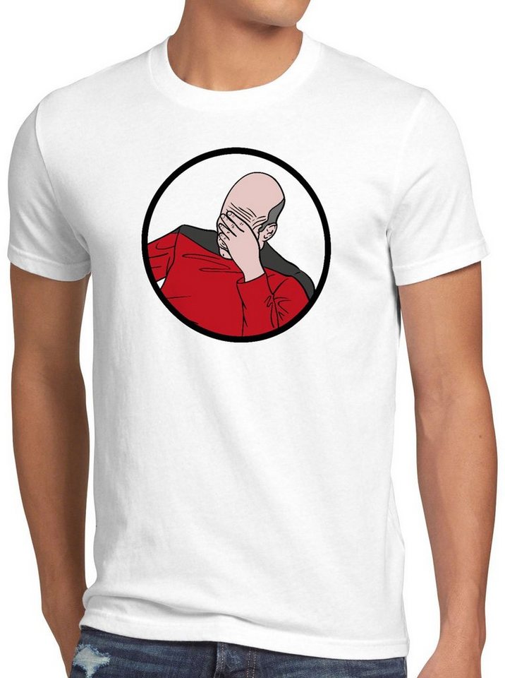 style3 Print-Shirt Herren T-Shirt Picard Facepalm meme scham internet von style3