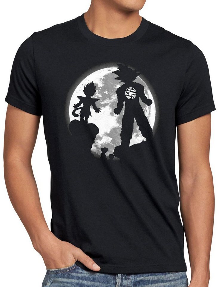 style3 Print-Shirt Herren T-Shirt Saiyajin Vollmond anime vegeta son-goku ball von style3