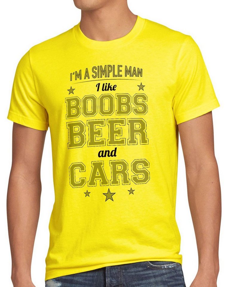 style3 Print-Shirt Herren T-Shirt Simple Man boobs beer car auto bier titten funshirt tuning spruch von style3