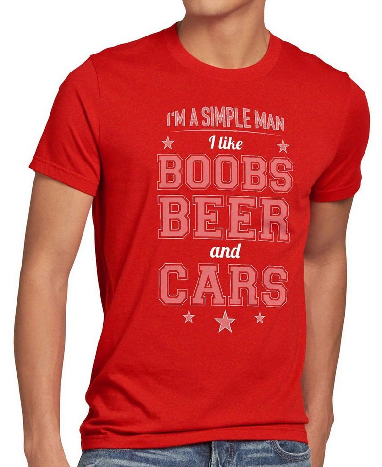 style3 Print-Shirt Herren T-Shirt Simple Man boobs beer car auto bier titten funshirt tuning spruch von style3