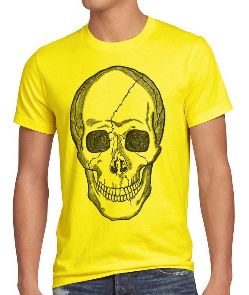 style3 Print-Shirt Herren T-Shirt Skull Totenkopf Harley Rocker Punk Tattoo gothic knochen biker us von style3