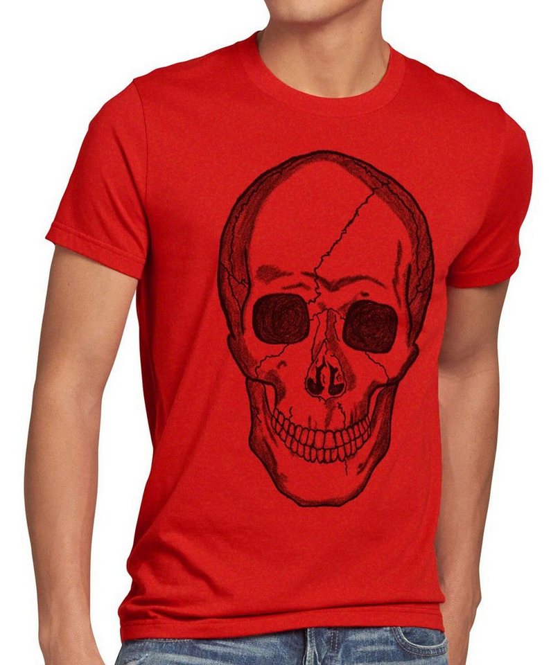 style3 Print-Shirt Herren T-Shirt Skull Totenkopf Harley Rocker Punk Tattoo gothic knochen biker us von style3