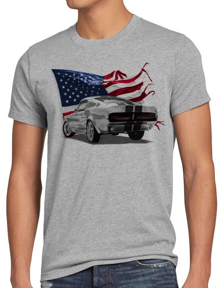 style3 Print-Shirt Herren T-Shirt Stars and Stripes Muscle Car eleanor mustang von style3