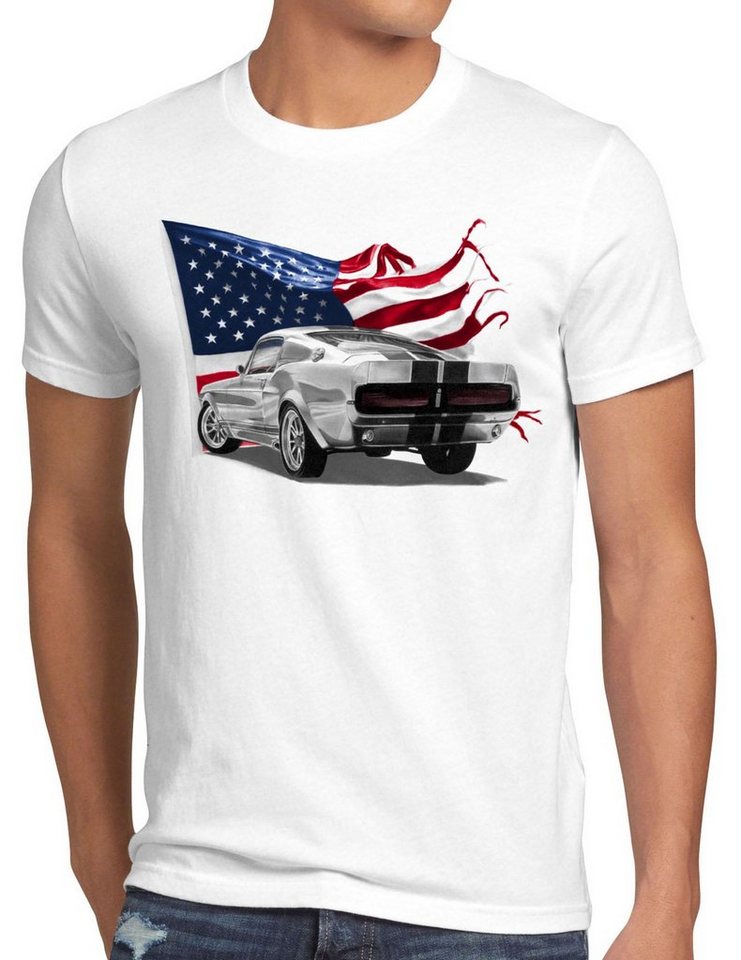 style3 Print-Shirt Herren T-Shirt Stars and Stripes Muscle Car eleanor mustang von style3