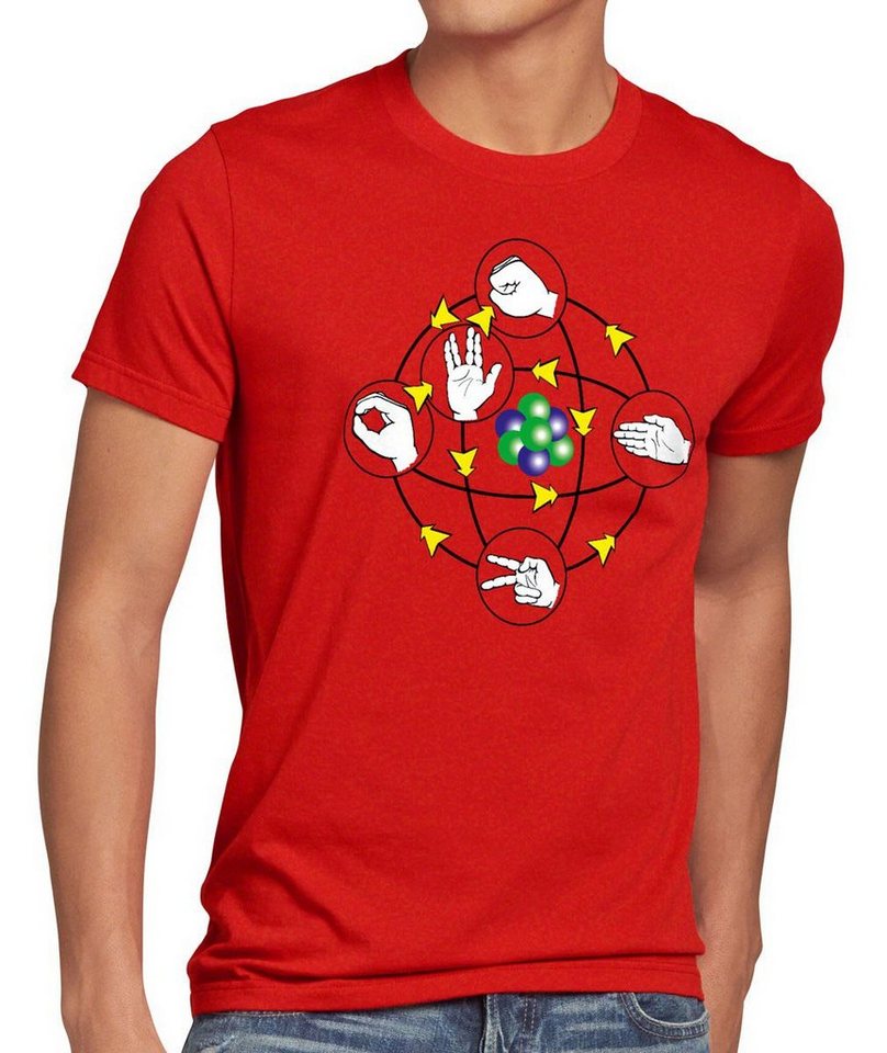 style3 Print-Shirt Herren T-Shirt Stein Papier Echse Spock big trek sheldon bang cooper theory star kirk von style3