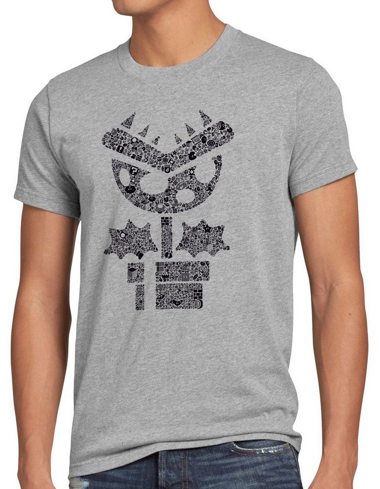 style3 Print-Shirt Herren T-Shirt Super Piranha mario videospiel gamer world game boy nes snes wii von style3