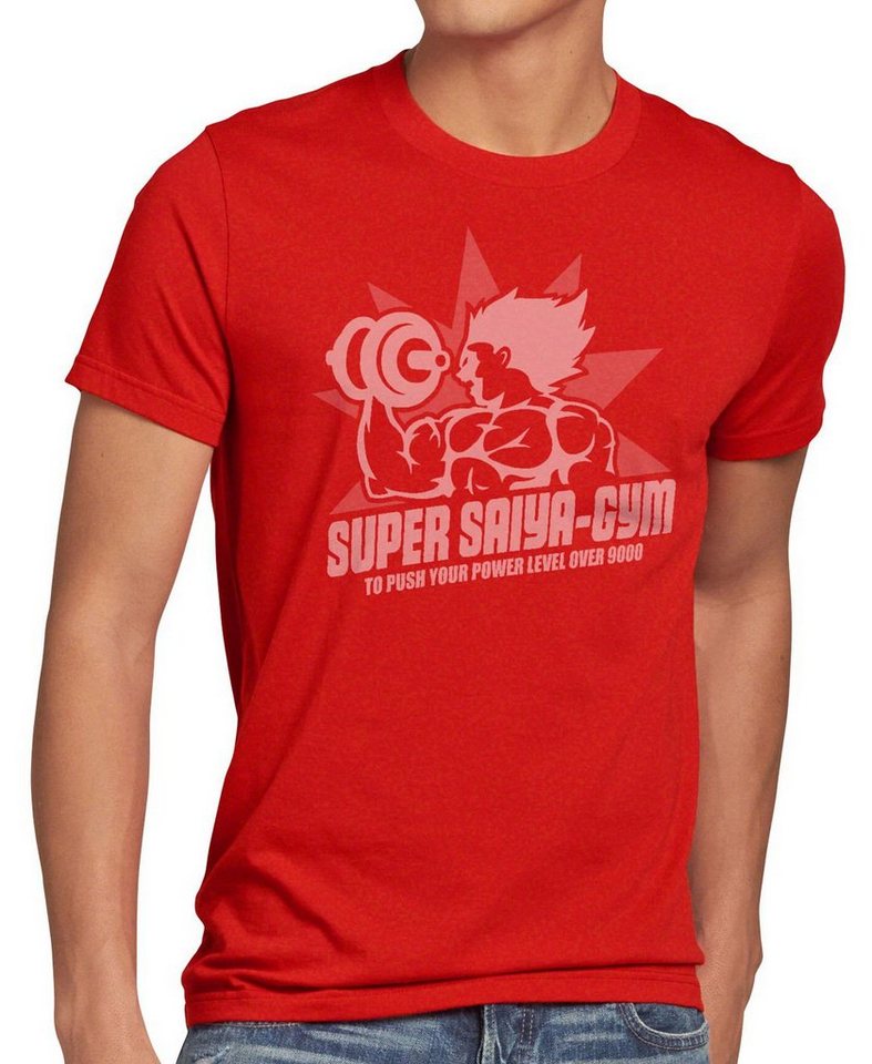 style3 Print-Shirt Herren T-Shirt Super Saiya Gym dragonball meister roshi z songoku fitness studio von style3