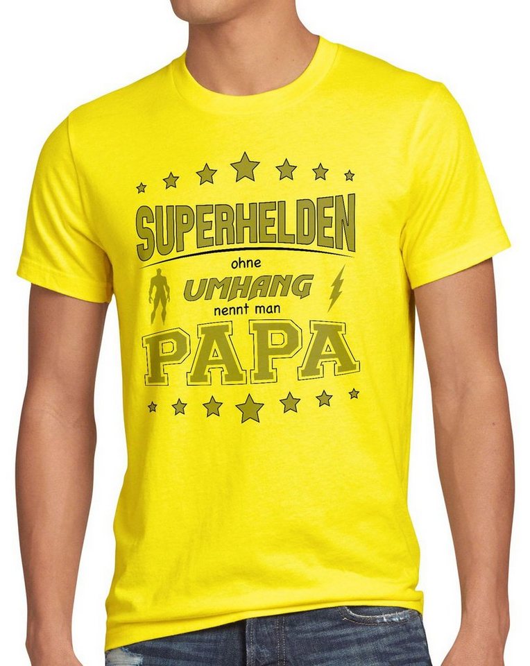 style3 Print-Shirt Herren T-Shirt Superhelden ohne Umhang nennt man Papa Fun Shirt Vater Dad Spruch von style3