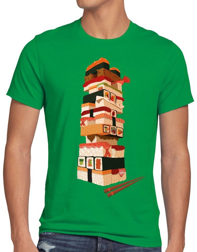 style3 Print-Shirt Herren T-Shirt Sushi Tower japan japanisch spiel von style3