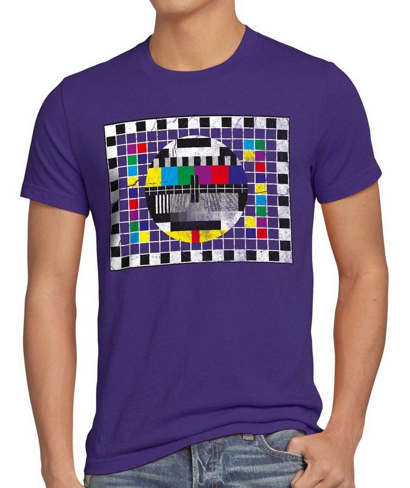 style3 Print-Shirt Herren T-Shirt Testbild big bang sheldon TV monitor retro fernseher LED theory von style3