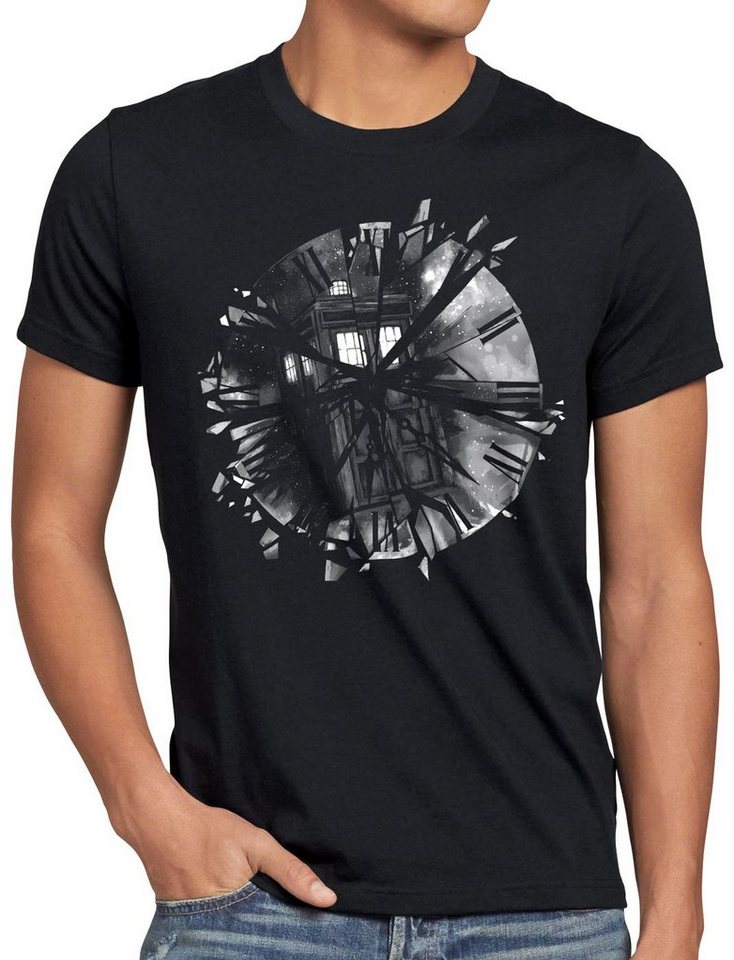 style3 Print-Shirt Herren T-Shirt Time Crash Tardis zeitreise serie polizei notrufzelle von style3