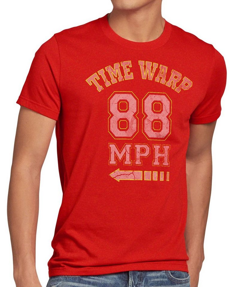 style3 Print-Shirt Herren T-Shirt Time Warp 88mph Flux Future Fly Zukunft Zurück Zeitreise delorean von style3