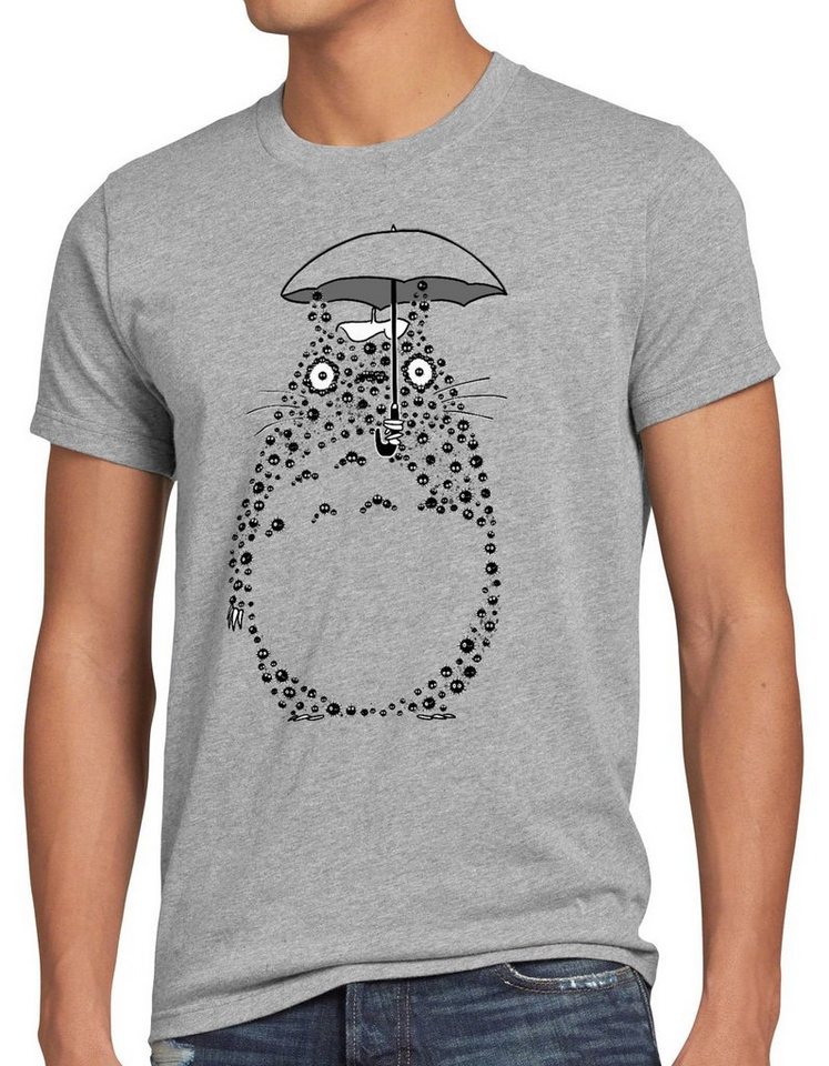 style3 Print-Shirt Herren T-Shirt Totoro Russmännchen neko mein nachbar anime tonari no von style3