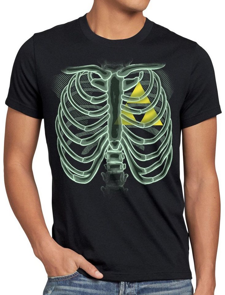 style3 Print-Shirt Herren T-Shirt Triforce X-Ray hyrule röntgen von style3