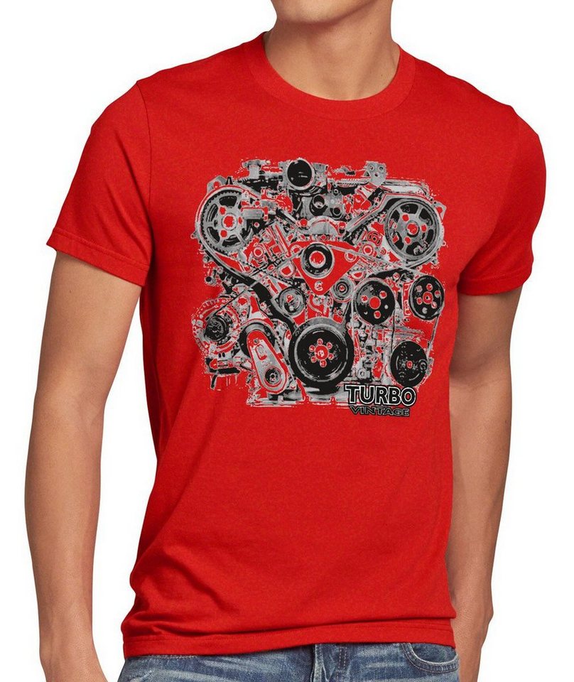 style3 Print-Shirt Herren T-Shirt Turbo Vintage Muscle Car Auto mustang motor us werkstatt tuning V6 V8 von style3