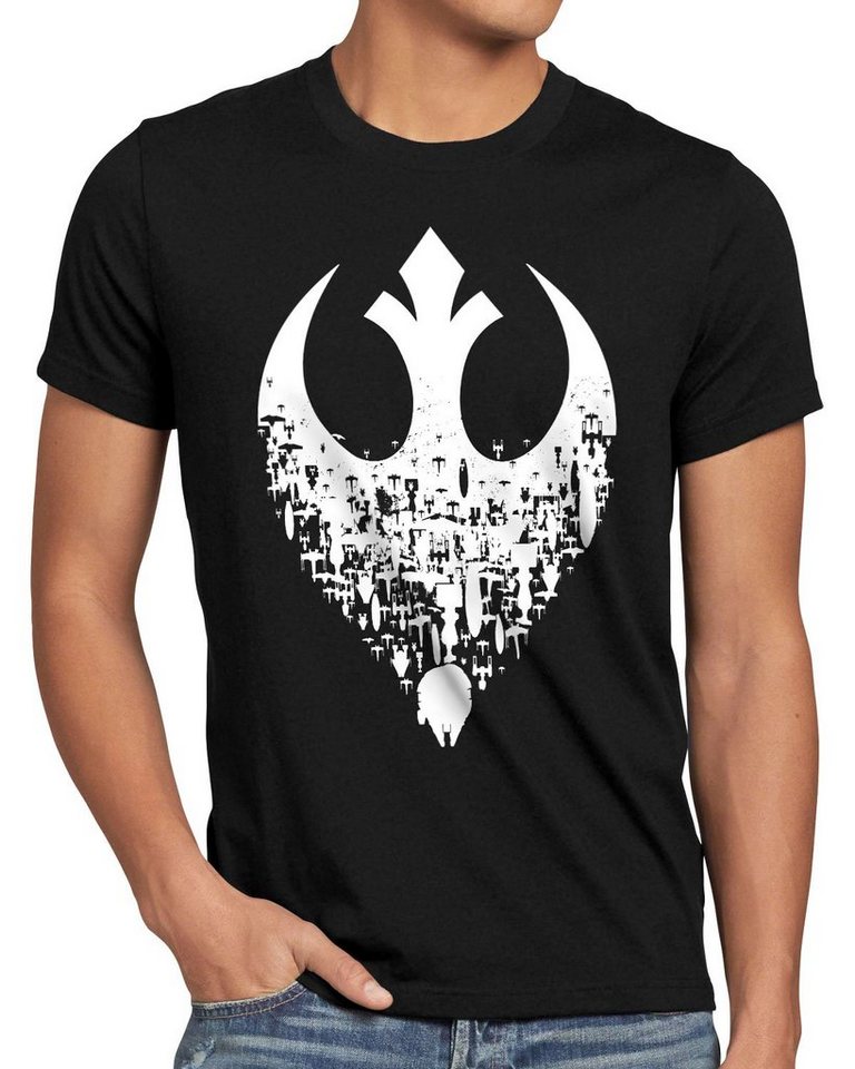 style3 Print-Shirt Herren T-Shirt Übermacht Rebellen-Allianz xwing ywing yavin von style3