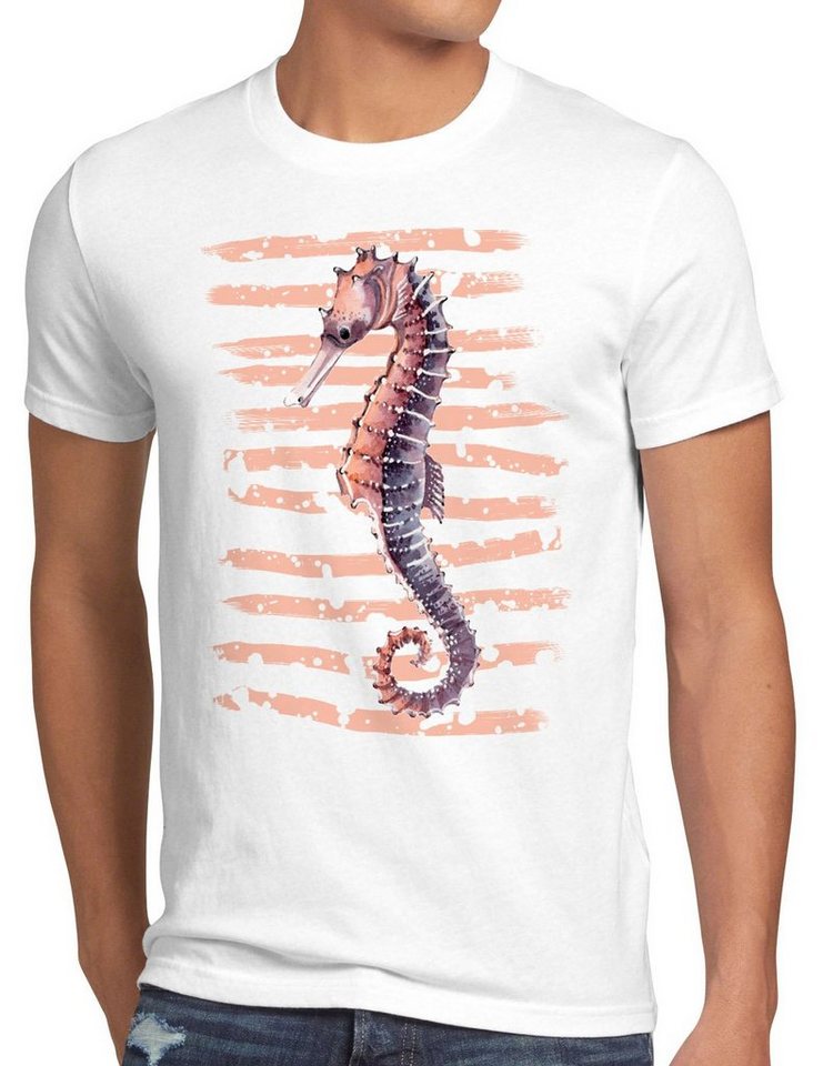 style3 Print-Shirt Herren T-Shirt Under the Sea seepferdchen fisch strand urlaub von style3