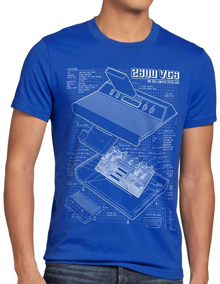 style3 Print-Shirt Herren T-Shirt VCS 2600 Heimcomputer Blaupause classic gamer von style3